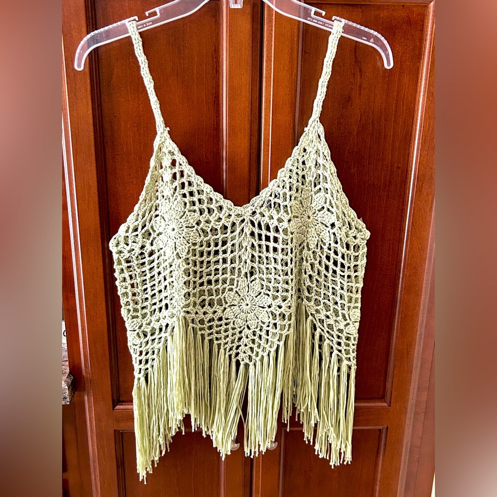 ViVId green crochet Cropped Camisole